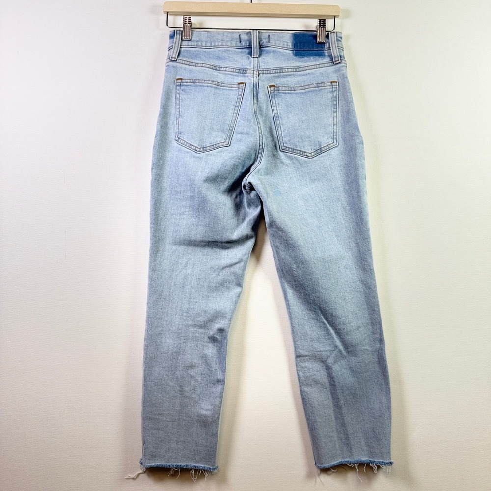 ABERCROMBIE & FITCH Light Blue High Rise‎ Mom Raw Hem Jeans 25 0XS - Picture 2 of 6